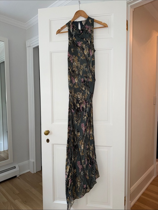 Haute Hippie Dresses & Skirts - Haute Hippie Dark Green Floral Halter Maxi Dress